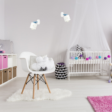 KINKIET BIAŁY GWIAZDKI DLA DZIECI LAMPA ŚCIENNA WISZĄCA PLAFON LED RUCHOMY LUNARI KBN/1