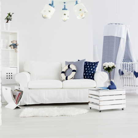 DZIECIĘCA LAMPA PLAFON BIAŁY NIEBIESKI RUCHOME PRZEGUBY DLA DZIECI LUNARI PBN/3