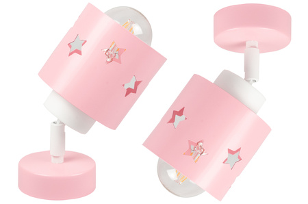 KINKIET RÓŻOWY DLA DZIECI LAMPA ŚCIENNA GWIAZDKI RUCHOMY LUNARI KR/1