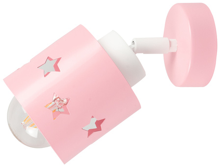 KINKIET RÓŻOWY DLA DZIECI LAMPA ŚCIENNA GWIAZDKI RUCHOMY LUNARI KR/1