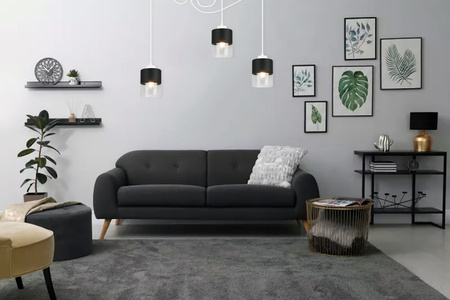 Lampa Pająk Wisząca Żyrandol 3 Płomienna Szklany Klosz Sufitowa Biała