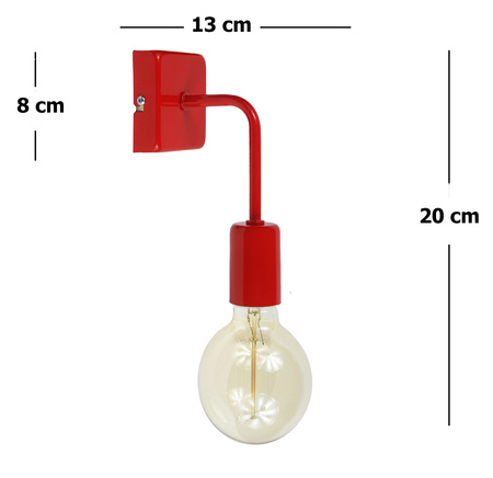 Kinkiet SQUARE 1003/1 KOLOR CZERWONY MODERNO