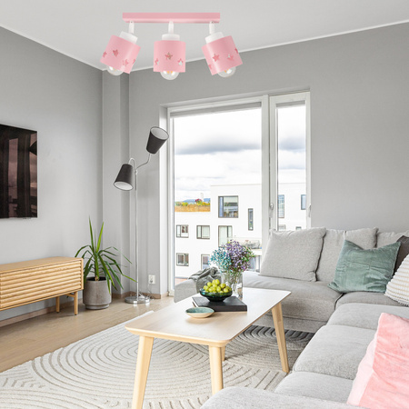 LAMPA DZIECIĘCA RÓŻOWA GWIAZDKI SUFITOWA PLAFON RUCHOMY LUNARI LR/3
