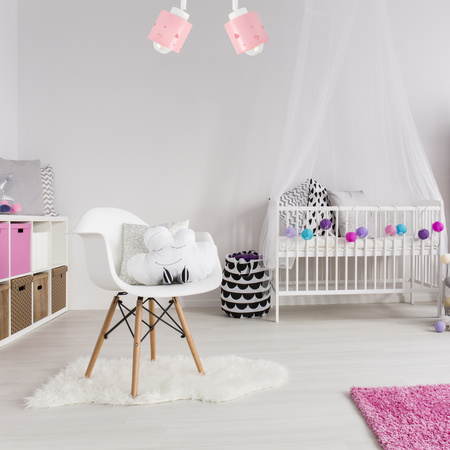 RÓŻOWA LAMPA DLA DZIECI SERCA SUFITOWA PLAFON LUMIMII LR/2