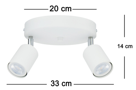 PLAFON SUFITOWY OKRĄGŁY 2 SPOT BIAŁY