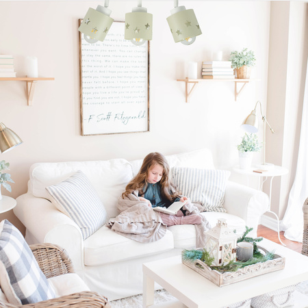 LAMPA DLA DZIECI SUFITOWA WISZĄCA PLAFON GWIAZDKI RUCHOMY BEŻ LUNARI LB/3