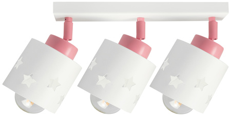 LAMPA SUFITOWA RÓŻOWA DLA DZIECI GWIAZDKI WISZĄCA BIAŁA LED RUCHOMA E27