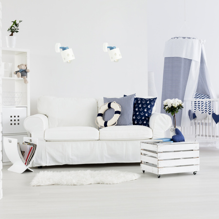 KINKIET BIAŁY GWIAZDKI DLA DZIECI LAMPA ŚCIENNA WISZĄCA PLAFON LED RUCHOMY LUNARI KBN/1