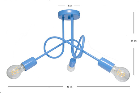 LAMPA SUFITOWA MONDO LOFT 1001/3NSM KOLOR JASNY NIEBIESKI MODERNO