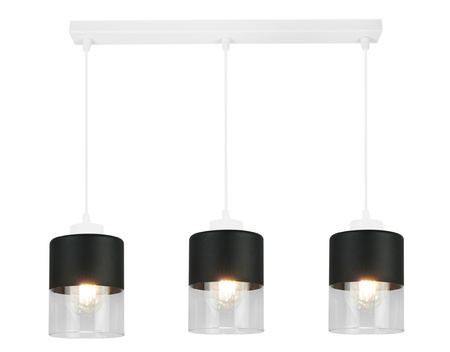 Lampa Wisząca Biała Żyrandol Listwa 2 Szklane Klosze Sufitowa Led Harmonia