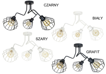 LAMPA SUFITOWA ŻYRANDOL ZYG ZAK SZARA MODERNO