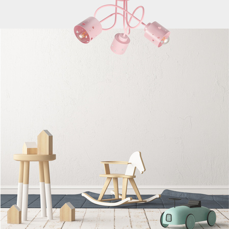 LAMPA SUFITOWA DO POKOJU DZIECIĘCEGO RÓŻOWA ŻYRANDOL E27 SERCA WISZĄCA LUMIMI R/3