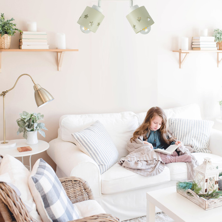 LAMPA BEŻOWA DLA DZIECI SUFITOWA WISZĄCA ŻYRANDOL PLAFON GWIAZDKI LUNARI LB/2