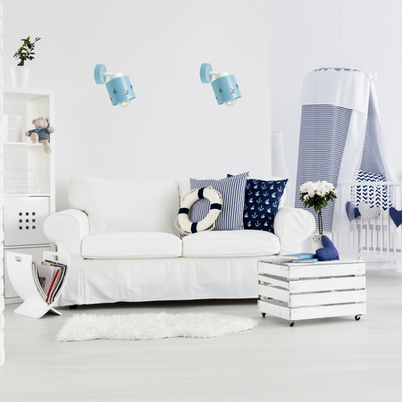 LAMPA KINKIET NIEBIESKI DLA DZIECI GWIAZDKI LED RUCHOMY LUNARI KN/1