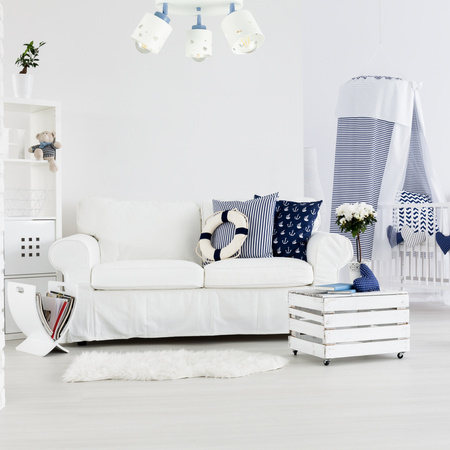 LAMPA SUFITOWA LED DZIECIĘCA PLAFON SERDUSZKA BIAŁO-NIEBIESKI RUCHOMY ŻYRANDOL E27 LUMIMI PBN/3