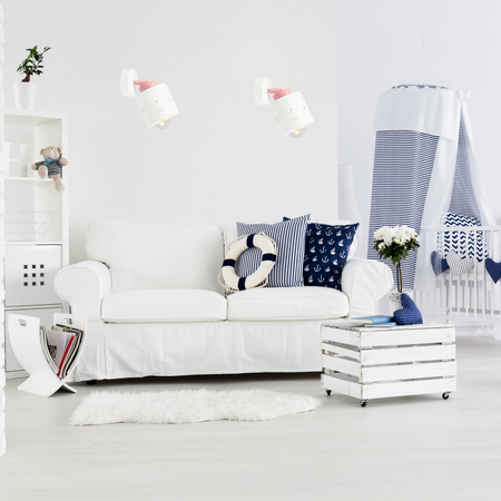 KINKIET BIAŁÓ-RÓŻOWY SERDUSZKA DLA DZIECI LAMPA ŚCIENNA RUCHOMY LUMIMI KBR/1