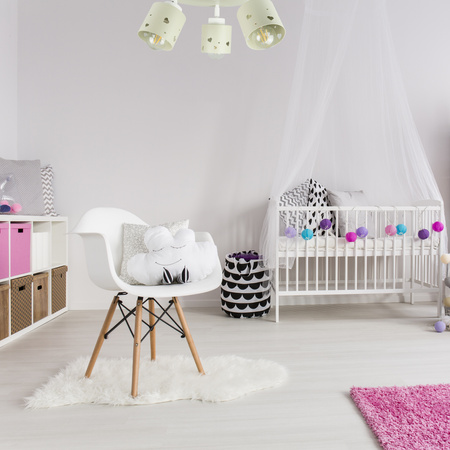 LAMPA SUFITOWA PLAFON BEŻOWA DLA DZIECI WISZĄCA ŻYRANDOL SERCA LED RUCHOMY LUMIMI PB/3