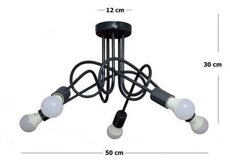 LAMPA SUFITOWA MONDO LOFT 1001/5 KOLOR GRAFIT MODERNO