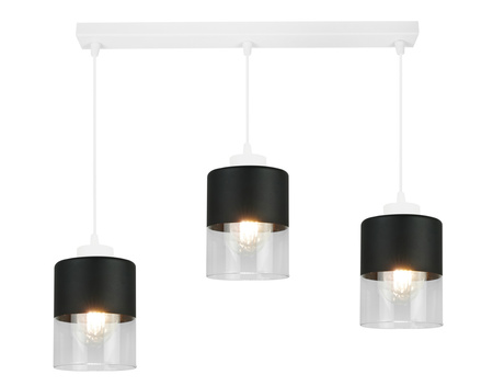 Lampa Wisząca Biała Żyrandol Listwa 2 Szklane Klosze Sufitowa Led Harmonia