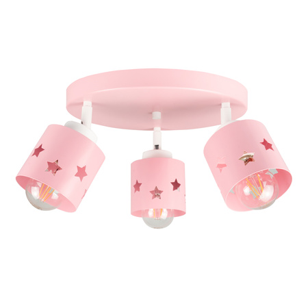 LAMPA SUFITOWA WISZĄCA RÓŻOWA DLA DZIECI PLAFON ŻYRANDOL GWIAZDKI RUCHOMY LUNARI PR/3