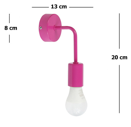 KINKIET VANESSA LOFT 1004/1 RÓŻOWY MODERNO