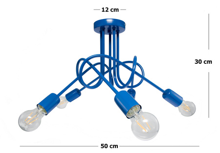 LAMPA SUFITOWA MONDO LOFT 1001/5 KOLOR GRANATOWY MODERNO
