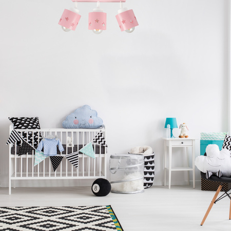 LAMPA DZIECIĘCA RÓŻOWA GWIAZDKI SUFITOWA PLAFON RUCHOMY LUNARI LR/3