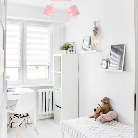 RÓŻOWA LAMPA DLA DZIECI SERCA SUFITOWA PLAFON LUMIMII LR/2