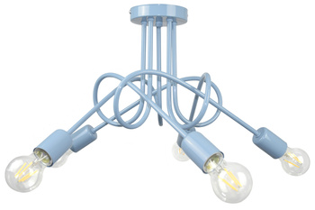 LAMPA SUFITOWA DZIECIĘCA MONDO 5 NIEBIESKI PASTEL