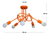 LAMPA SUFITOWA MONDO LOFT 1001/5 KOLOR POMARAŃCZOWY MODERNO