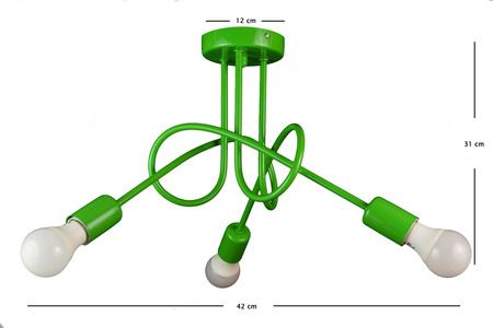 LAMPA SUFITOWA MONDO LOFT 1001/3 KOLOR ZIELONY MODERNO