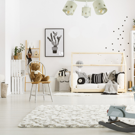 LAMPA SUFITOWA BEŻOWA DLA DZIECI WISZĄCA ŻYRANDOL GWIAZDKI RUCHOMA LUNARI PB/3