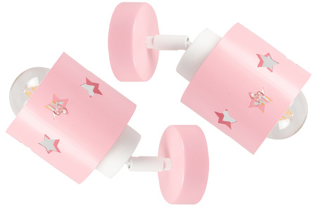 KINKIET RÓŻOWY DLA DZIECI LAMPA ŚCIENNA GWIAZDKI RUCHOMY LUNARI KR/1