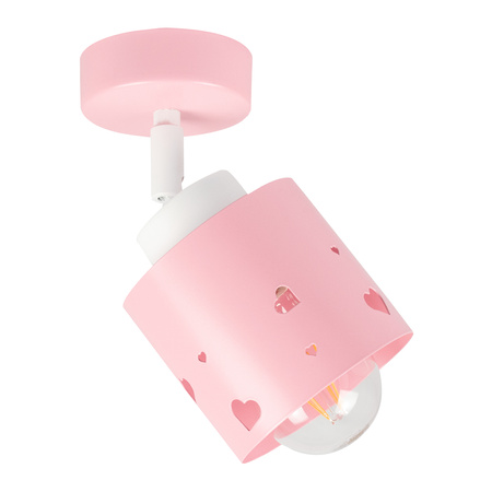 KINKIET RÓŻOWY SERCA DLA DZIECI LAMPA ŚCIENNA RUCHOMY LUMIMI KR/1