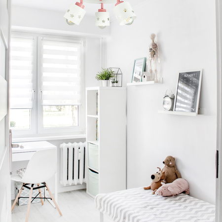 LAMPA SUFITOWA DZIECIĘCA PLAFON BIAŁY RÓŻOWY DLA DZIECI RUCHOMY E27 LUNARI PBR/3