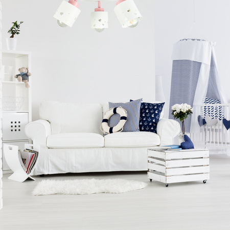 LAMPA SUFITOWA DLA DZIECI PLAFON SERDUSZKA BIAŁY LED RUCHOMY ŻYRANDOL LUMIMI PBR/3