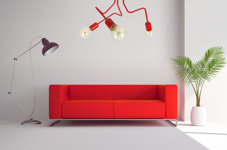 LAMPA SUFITOWA LUNA 1005/3 KOLOR POMARAŃCZOWY MODERNO