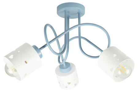 LAMPA SUFITOWA DO POKOJU DZIECIĘCEGO NIEBIESKO-BIAŁA ŻYRANDOL SERCA WISZĄCA LUMIMI NB/3