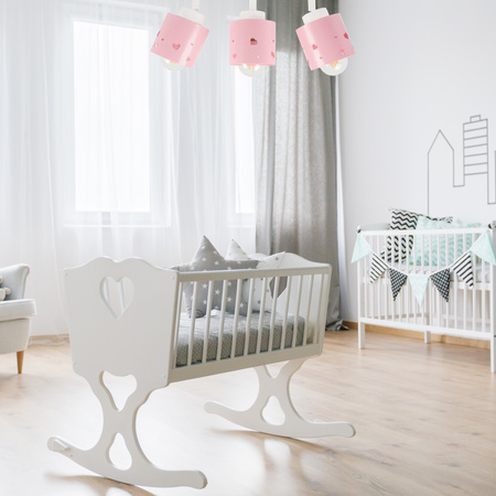 LAMPA SUFITOWA DZIECIĘCA RÓŻOWA WISZĄCA PLAFON SERCA RUCHOMY LUMIMI LBR/3