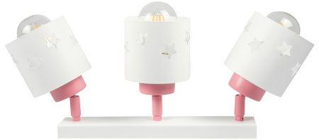 LAMPA SUFITOWA RÓŻOWA DLA DZIECI GWIAZDKI WISZĄCA BIAŁA LED RUCHOMA E27