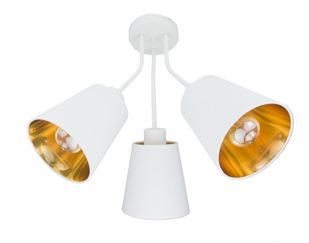 LAMPA SUFITOWA RAMO 3 BIAŁO-ZŁOTA