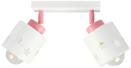 LAMPA SUFITOWA RÓŻOWO-BIAŁA GWIAZDKI DZIECIĘCA WISZĄCA RUCHOMA LUNARI LBR/2