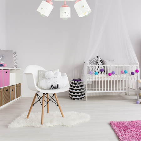 LAMPA SUFITOWA DLA DZIECI PLAFON SERDUSZKA BIAŁY LED RUCHOMY ŻYRANDOL LUMIMI PBR/3