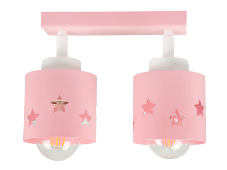 RÓŻOWA LAMPA DLA DZIECI SUFITOWA WISZĄCA ŻYRANDOL PLAFON GWIAZDKI LUNARI LR/2
