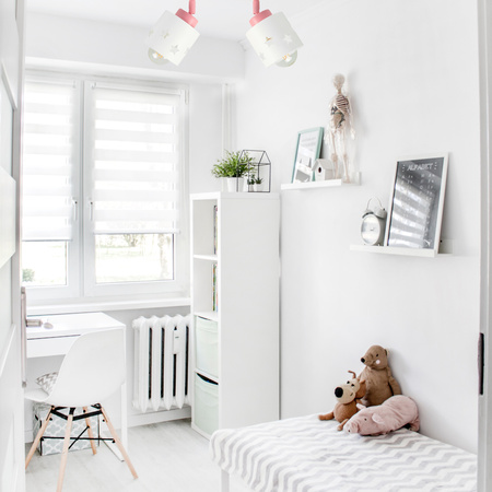 LAMPA SUFITOWA RÓŻOWO-BIAŁA GWIAZDKI DZIECIĘCA WISZĄCA RUCHOMA LUNARI LBR/2