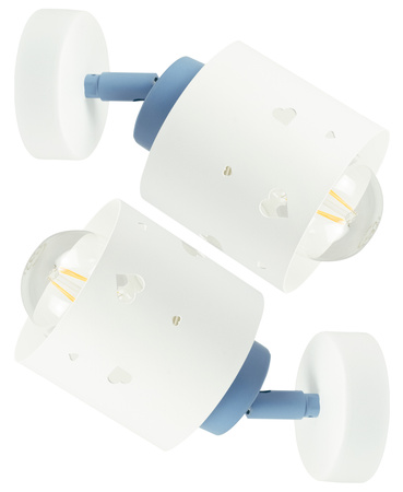 KINKIET BIAŁY LED SERDUSZKA LAMPA ŚCIENNA DLA DZIECI RUCHOMA LUMIMI KBN/1