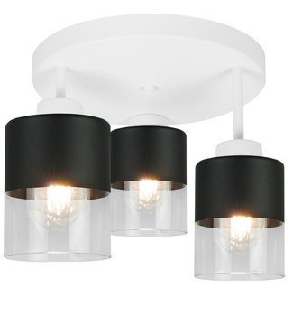 Lampa Wisząca Plafon Sufitowy Biały Żyrandol Szklane Klosze Led