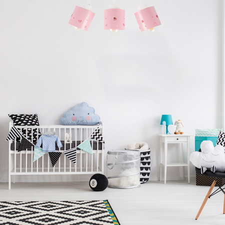 LAMPA SUFITOWA DZIECIĘCA RÓŻOWA WISZĄCA PLAFON SERCA RUCHOMY LUMIMI LBR/3