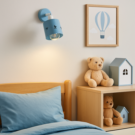 LAMPA KINKIET NIEBIESKI DLA DZIECI GWIAZDKI LED RUCHOMY LUNARI KN/1