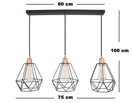 LISTWA SUFITOWA DIAMENT EDISON MIEDŹ LOFT